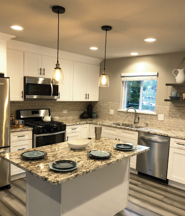 Contemporary Kitchen with Island and Neutral Color Scheme