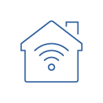 Blue House with Wifi Icon