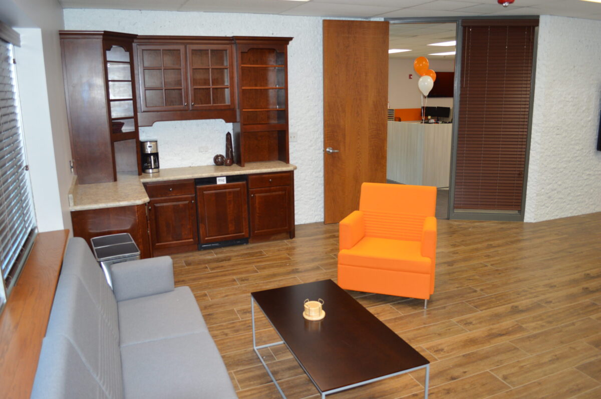 Commercial Seating Area with Built-in Kitchenette